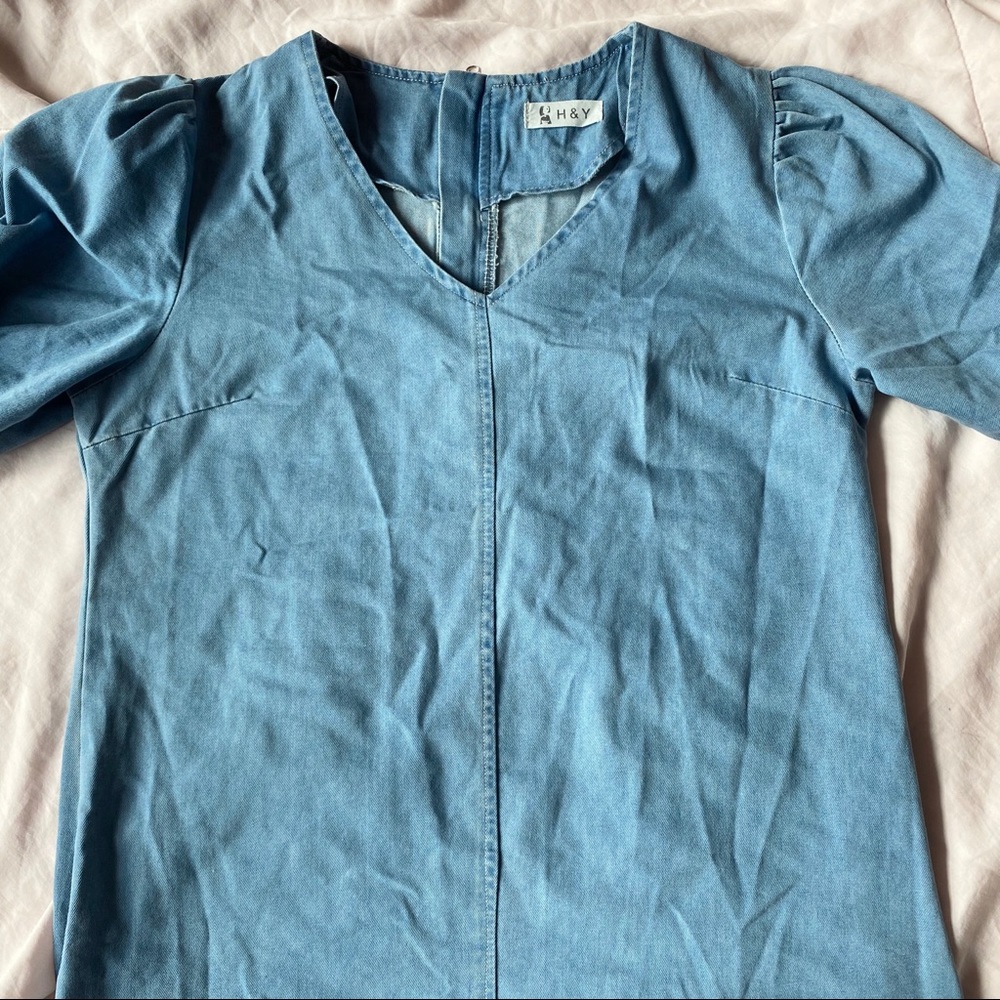 blue denim dress